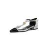 Summer Women's Casual Single Shoes Low Heel Size Rubber Soft-soled Women's Shoes New Bag Heel Pointed Buckle Women's Sandals