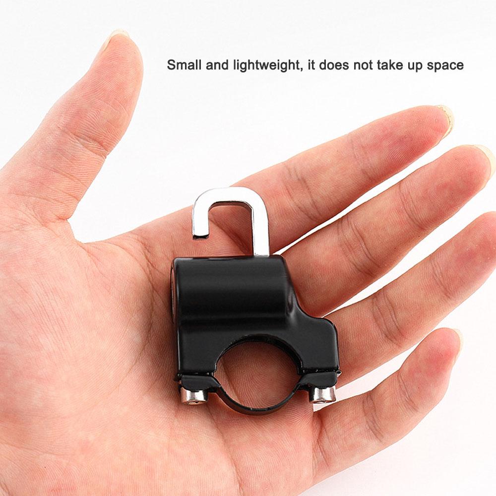 Mini Portable Helmet Lock Anti Theft Safety Lock All Metal with 2 Keys for 22 24mm Handlebar Bike Motorcycle Electric