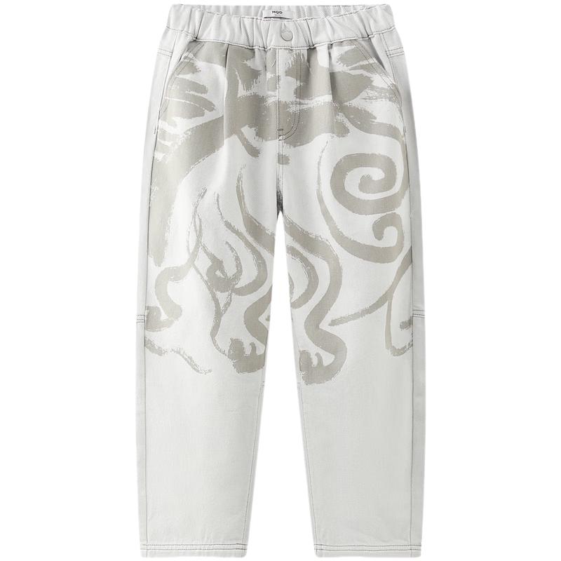 MQD Boys  Ink Wash Print Baggy Denim Jeans 130