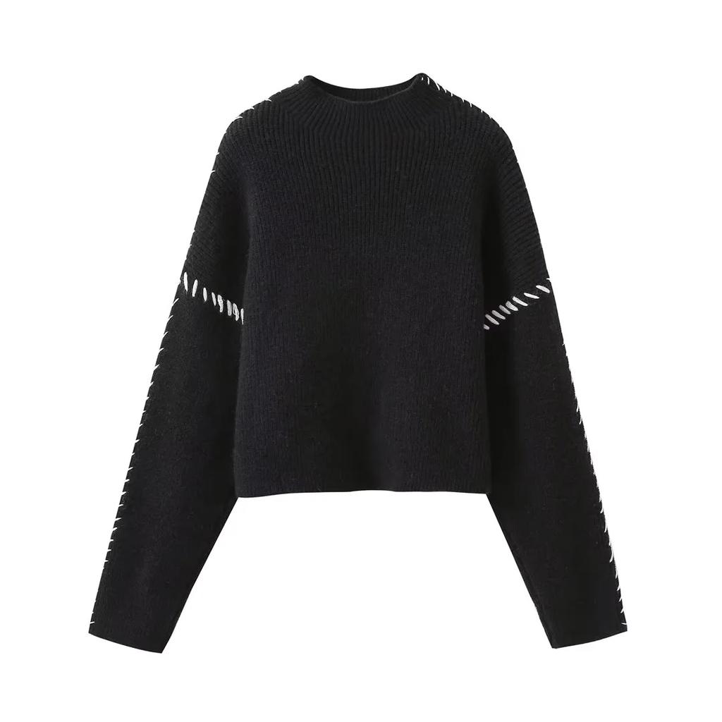 Autumn Winter Oversize turtleneck Sweater Loose Slimming Casual Design Sense Fashion Knit Top Outerwear