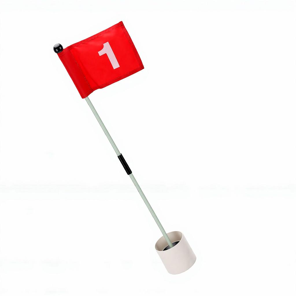 Pin Flag Hole Cup Set Detachable Flagstick 1 Numbered Putting Green Flag and Pole for Driving Range Backyard Yard Red
