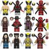 12pcs Collectible Superhero Deadpool Minifigures Wolverine Gambit Action Figures Building Blocks Toys
