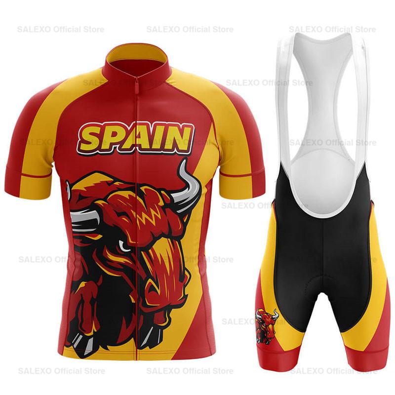 2026 Španělsko Pánský Tým Cyklistický Dres Sada Letní MTB Kolo Oblečení Uniforma Maillot Ropa Ciclismo Hombre Cyklistika Sportovní Oblečení Oblek