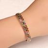 Natural Multi-Tourmaline Silver Bangle S925 Silver Fine Jewelry with Colorful Real Gemstones Fine Jewlery for Women Nice Gift