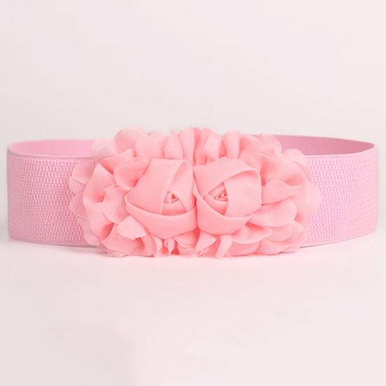 Belt Elastic Double-flower Fabric Wide Elastic Waist Belt for Party