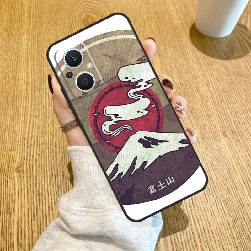 Japanese art Mount Fuji Funda For OPPO Reno 13 F 14F 12F 11F 8T 7 8 Lite 10 11 12 14 OPPO Find X5 X6 X8 X9 Pro Case