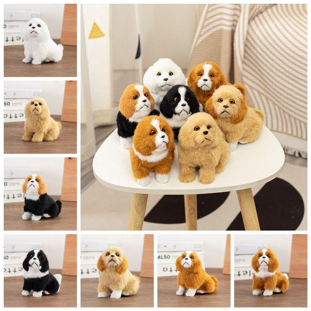 Fluffy Simulation Dog Plush Toy Delicate Sheepdog Plush Pillow  Valentine's Day Gifts