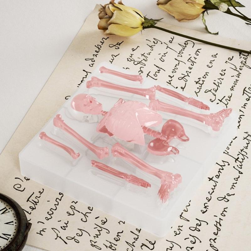 Creative Halloween Skeleton Body Stand Mould Flexible Silicone Mold for Plaster Figurine Festives Decoration Mould