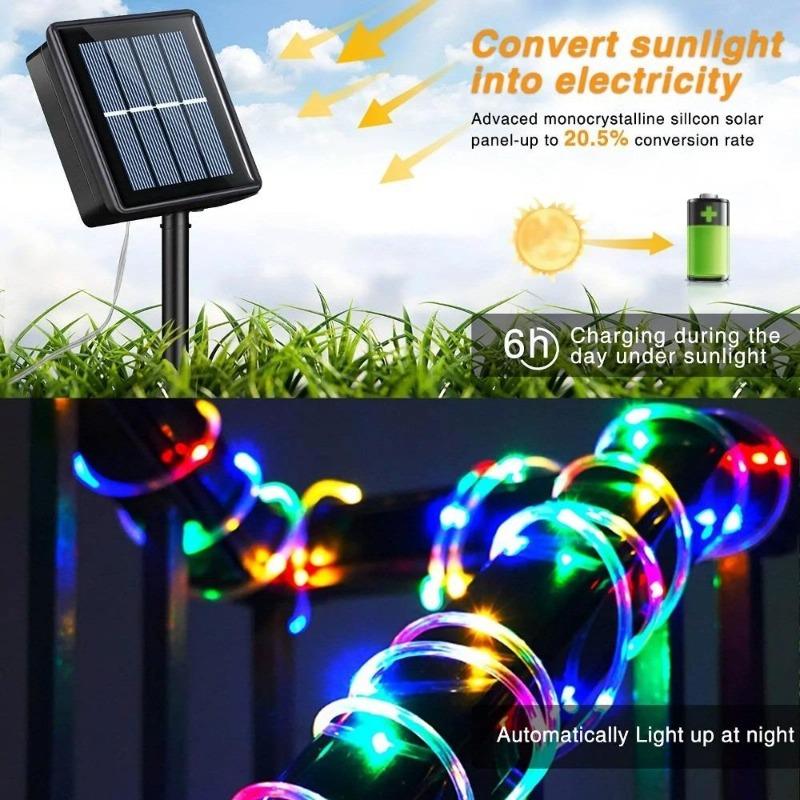 LED Solar Fairy Lights Lampa Outdoor 7M 12M 22M Diody LED String Wodoodporny Holiday Party Garland Solar Garden Christmas Lights