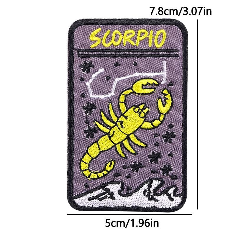 12 Zodiac Signs Embroidery Patch Iron On Patches Complete Set Horoscope Constellation Design for Jacket Backpack Daily Decor