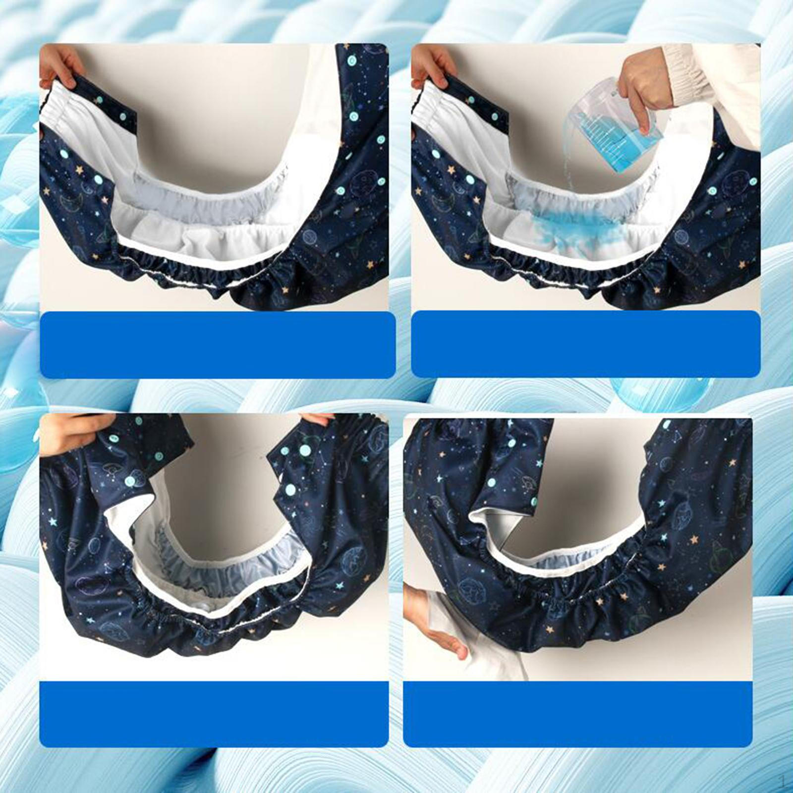 Взрослый тканевый подгузник Многоразовая непромокаемая накидка Регулируемая боковая застежка-липучка Для пожилых людей TPU Водонепроницаемый Дышащий Spaceman XL