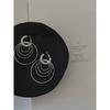 American Style Multi-Layered Large Round Sparkling Hoop Earrings, Millennial Hot Girl Exaggerated Earrings That Make the Face Look Smaller, Ear Clips
