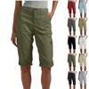 Women's Fashion Casual Solid Color Multi-Pocket Half-Length Overalls