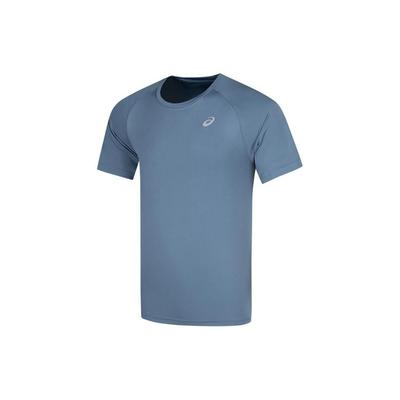 Einfarbige Outdoor Freizeit Sport Rundhals Kurzarm T-Shirt Herren Oberteile Grau Blau 2011C701-404