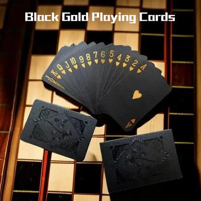 Farbe Schwarz Gold Spielkartenspiel Kartengruppe Wasserdichtes Pokeranzug Magie Dmagic Paket Brettspiel Geschenksammlung