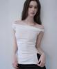 Demio Draped Strap Sleeveless Top (White)