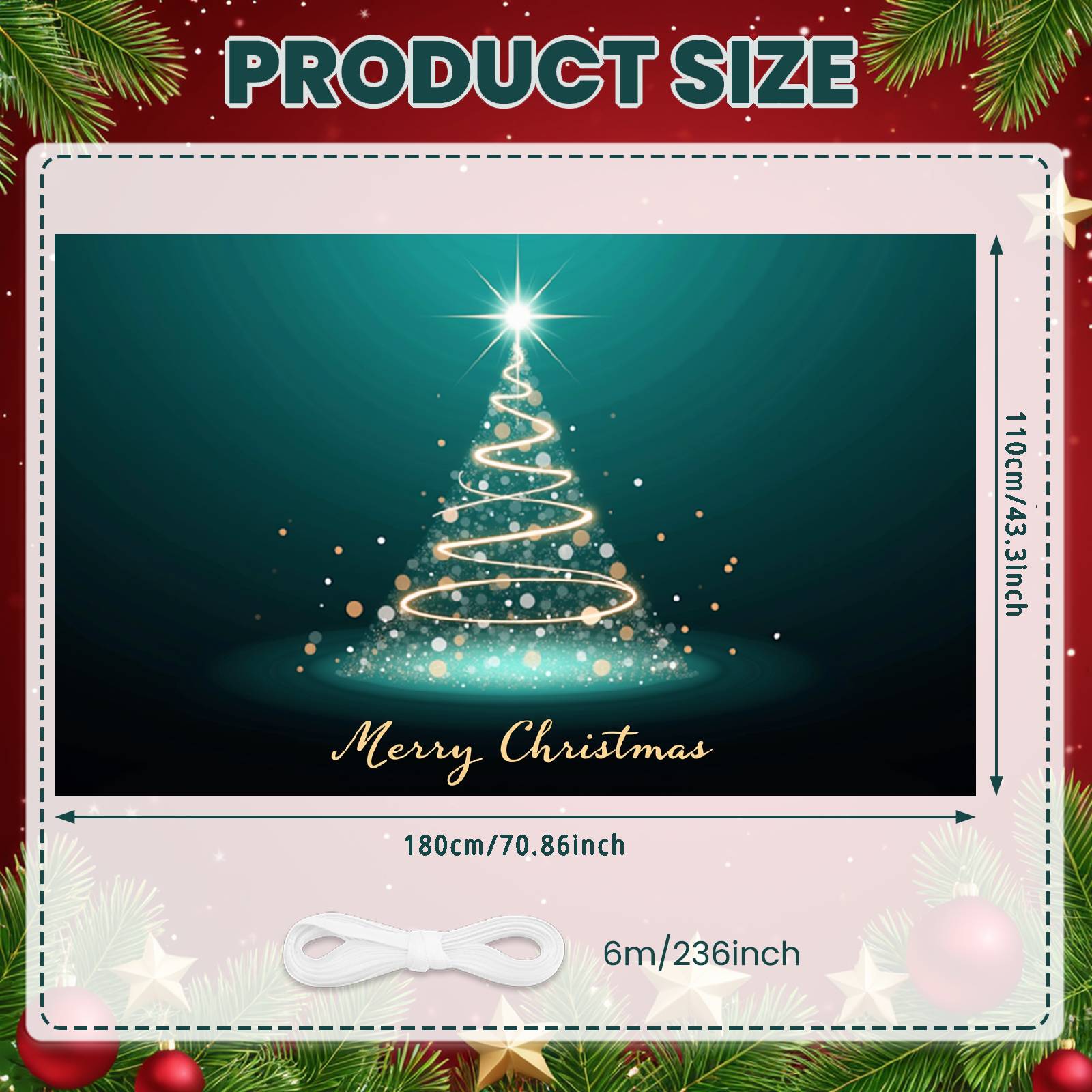 Christmas Banner Festive Xmas Celebration Background Christmas Decoration Banner Spiral Tree Design Festive Backdrop For Xmas