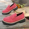 British Style Women Leather Casual Shoes New Fashi Round Toe Slip- Loafers Plus Size Woman Outdoors Walking Platform Shoes