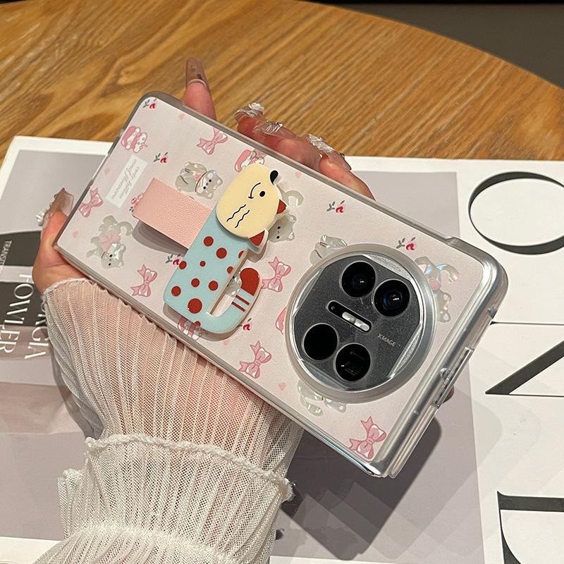 Cartoon cat ring buckle is suitable for Huawei matex1 mobile phone case, new cute matex1 shell pattern transparent matte folding