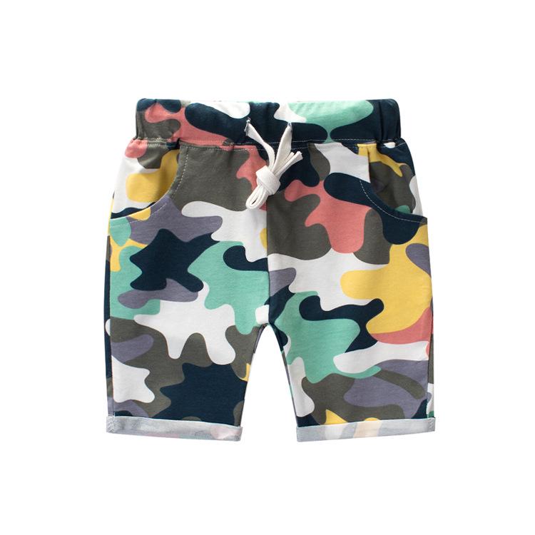 2024 Summer Korean Style Boys Camouflage Mid-Length Shorts 140 cm