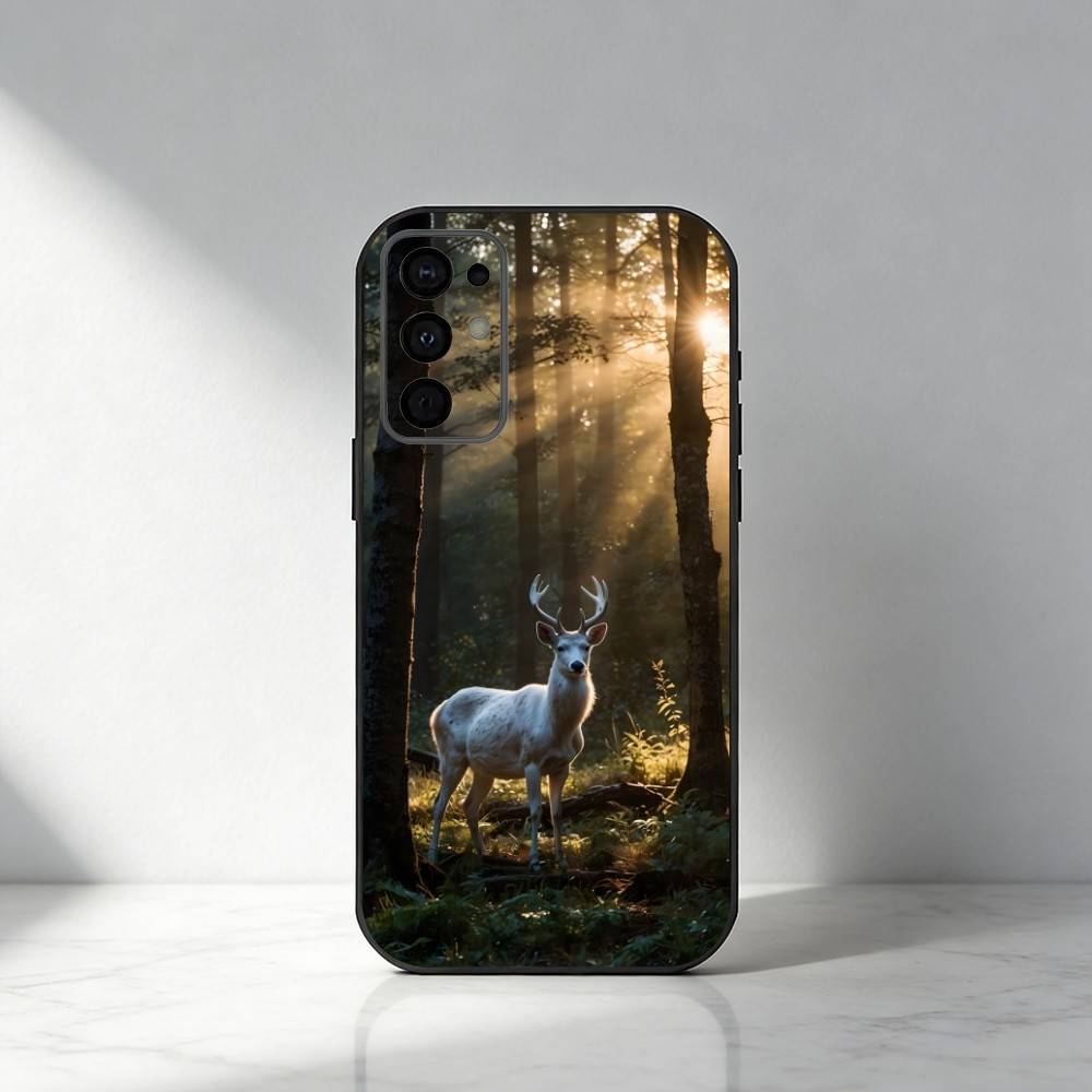 

Sacred D-Deer Printed Phone Case For Samsung S25,S24,S21,S22,S23,S30,Ultra,S20,Plus,Fe,Note,5G Black Cover Samsung S22ULTRA5G
