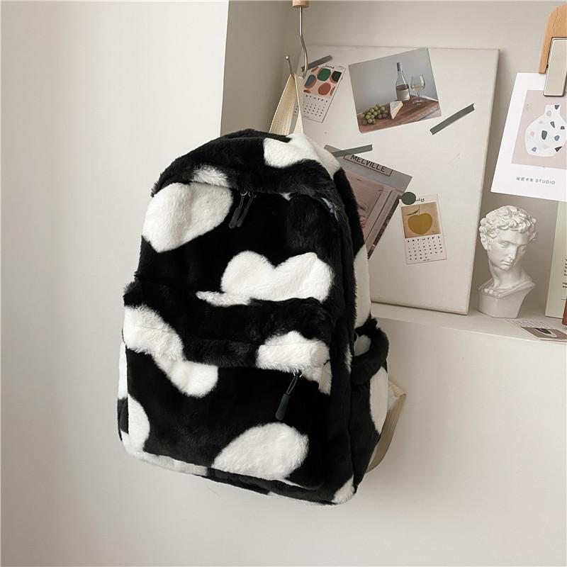Autumn and winter furry silk scarf backpack casual small fresh make-up bag is now popular women's bag