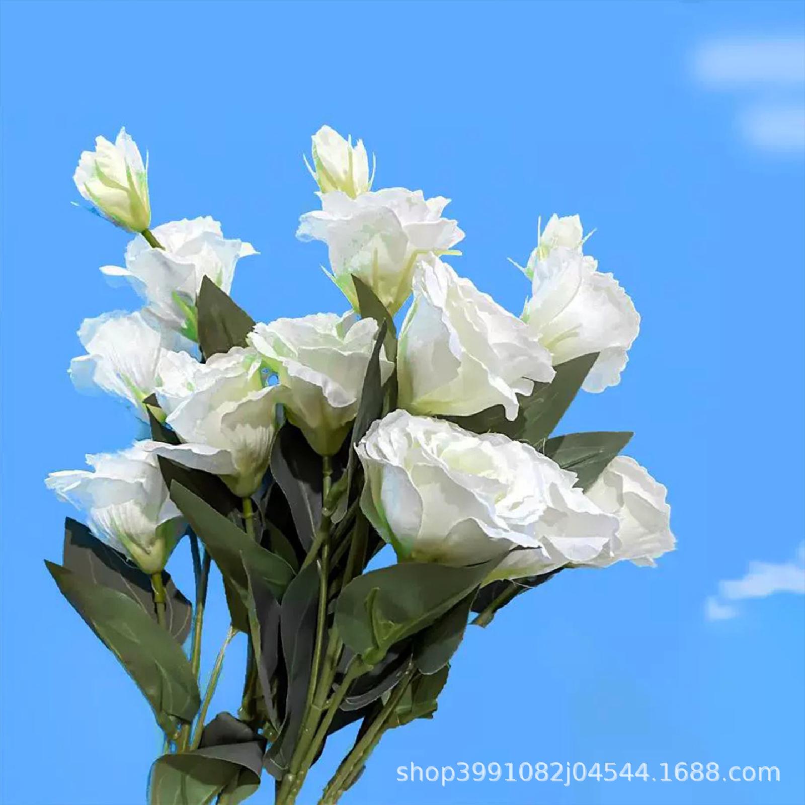 

Artificial Lisianthus Flowers Bouquet Realistic Silk Floral Arrangement for Home Decoration Table Centerpiece and Photography Prop