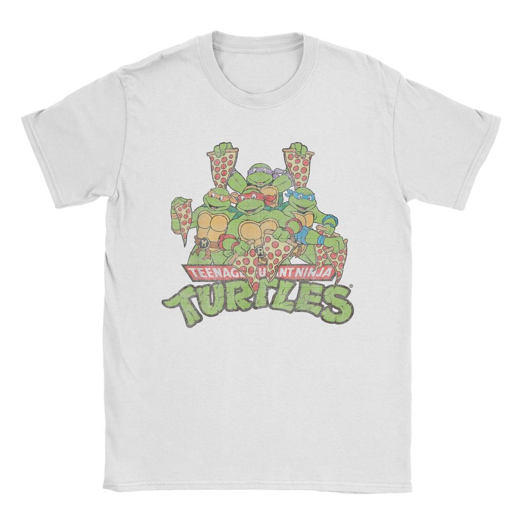 Ninja Turtles Multiple Smiles Slices T Shirt for Men Cotton Cool TShirts Tee Shirt Short Sleeve Clothing 4XL 5XL 6XL