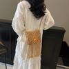 New Straw Floral Decor Bag Bohemian Tassel Beach Bag Women Crochet Fringed Crossbody Ultralight Shoulder Bag