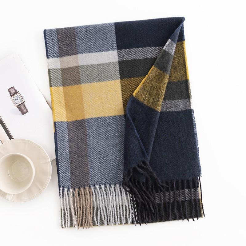 New Winter Commute Cold Protection Neck Scarf Checkerboard Men's Imitation Cashmere Scarf Simple Warm Shawl