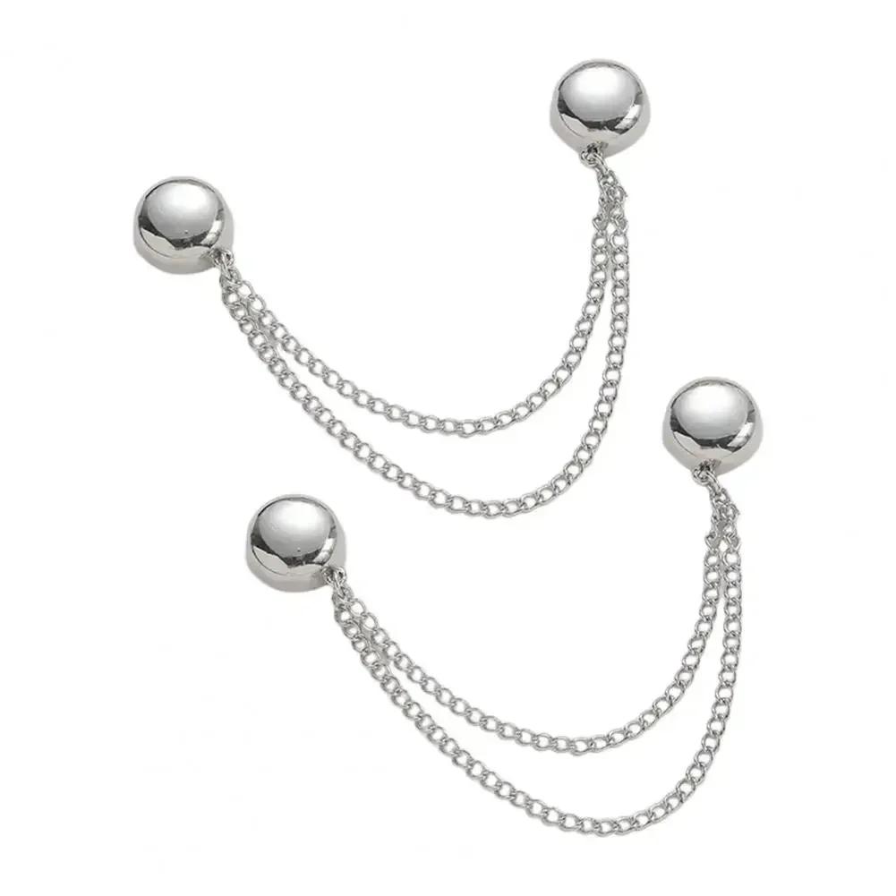 Multi-Function Magnetic Clothing Clip with Chain Metal Buttons Clip Clothes Scarf Trouser Legs Cuff Fixing Magnet Buckles