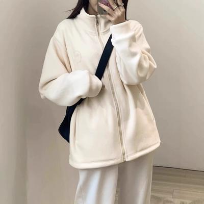 Polar Fleece Jacket Women's Jacket Lamb Wool Sweater Autumn and Winter Plus Velvet Winter Clothes