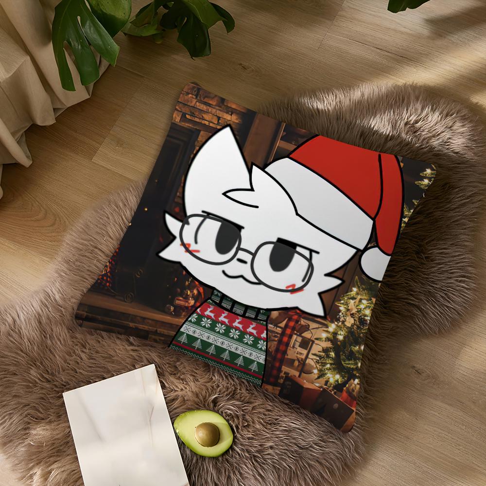 Boykisser Silly Cat Cute cushion cover Living Room Accent Couch Back Support Square Lounge Restful Nap Companion Pillow Case