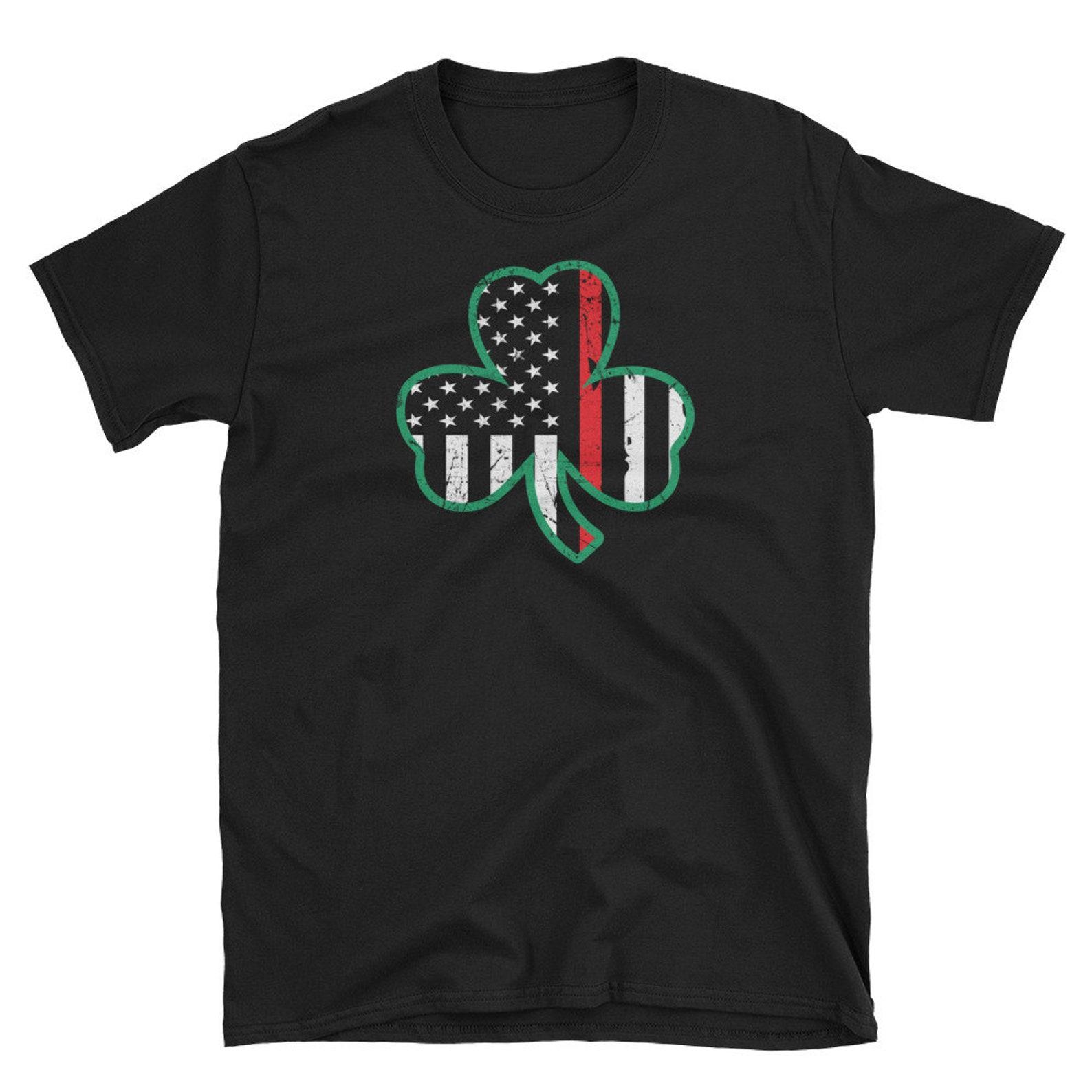 St Patricks Day Firefighter T-Shirt Fireman Irish Gift L