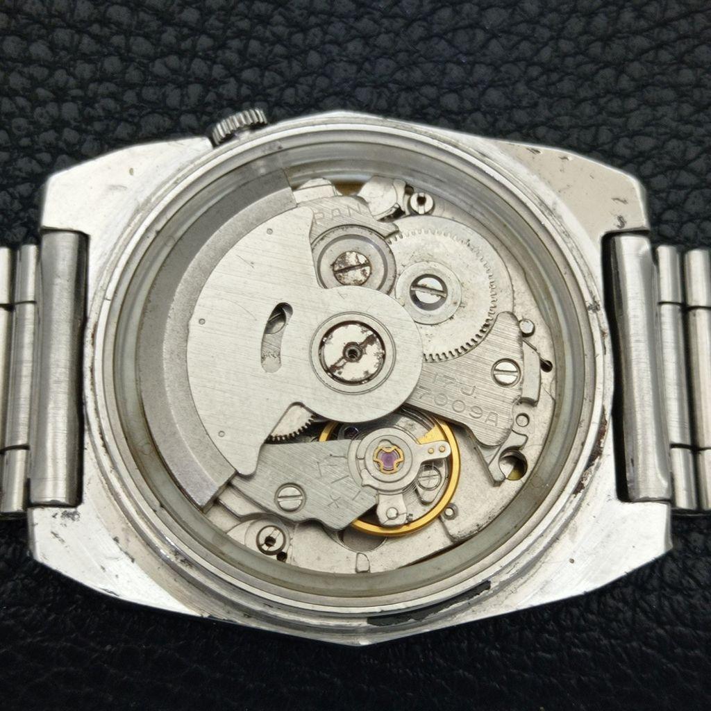 GENUINE VINTAGE SEIKO 5 AUTOMATIC 7009A JAPAN MENS WHITE DIAL WATCH A702439-5 R124-a702439