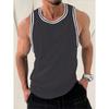 Canottiera Estiva a Maglia a Righe Verticali Vestibilità Fitness da Uomo Canottiera I-Shaped Color Block