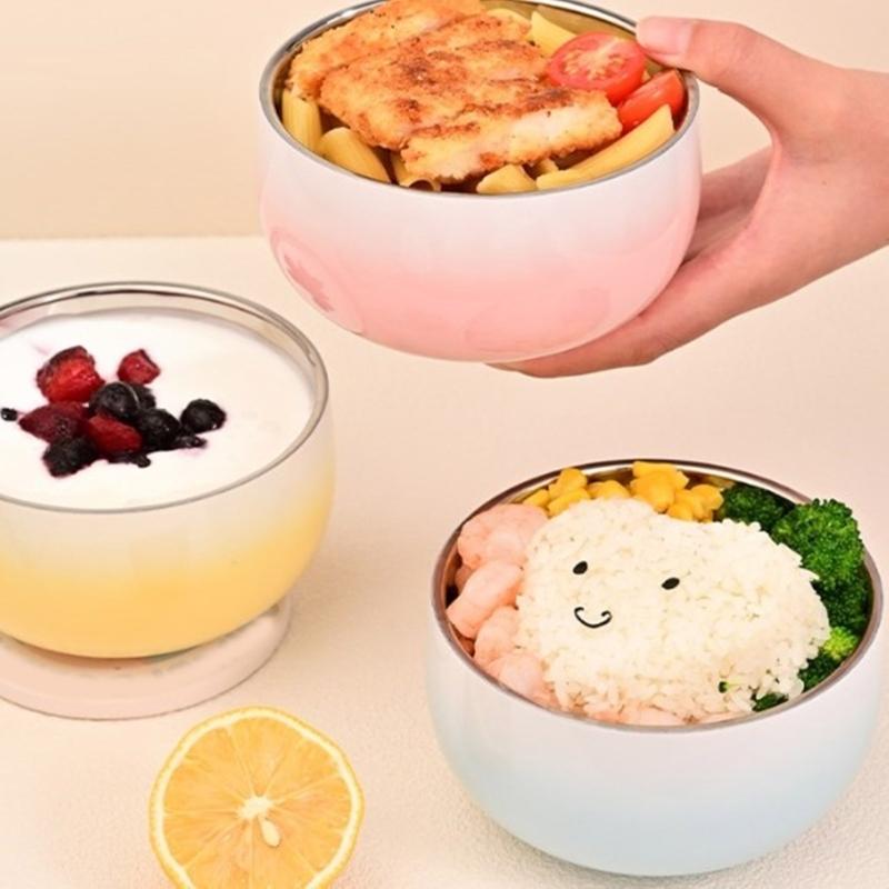Functional Insulated Bowl Home Use Insulated 304 Stainless Steel Kitchen Bowl for Maintaining Meal Temperature