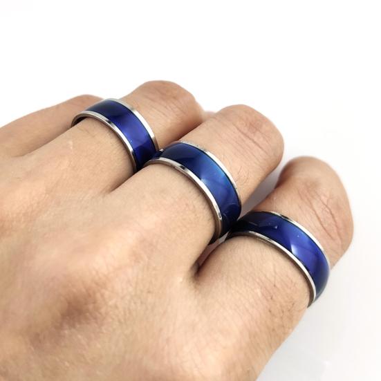 Stimmungsring Romantische Temperaturkontrolle Edelstahl Farbwechsel Geschenk für Paar Geschenke