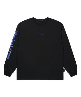 Loghideumatin Sleeve Print Long T-Shirts (Black)