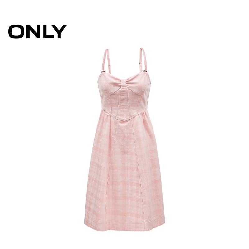 Only Women's Plaid Denim Strappy Mini Dress