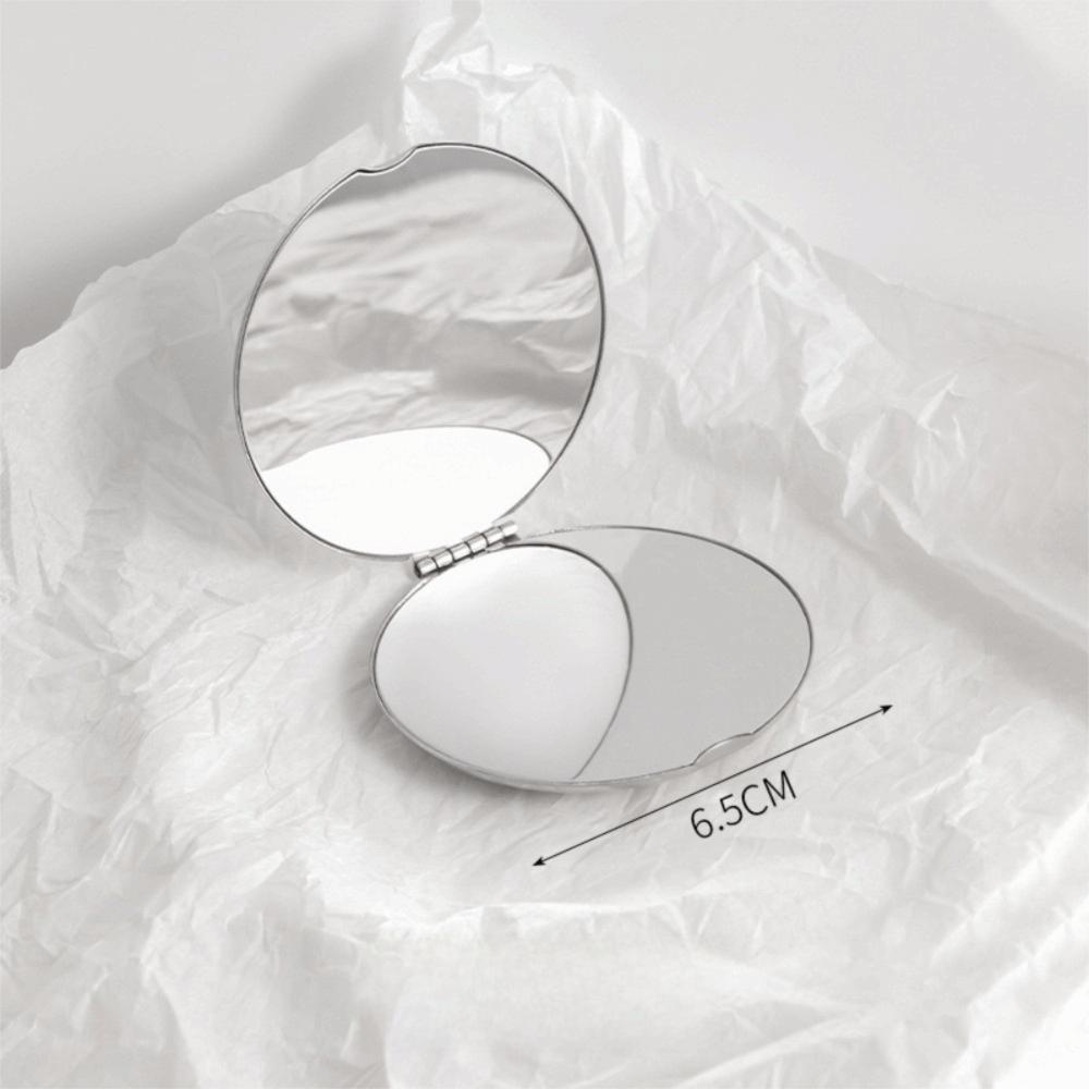 Mini Makeup Mirror Round/Square Shape Beauty Mirror Foldable Stainless Steel Mirror  Travel Round