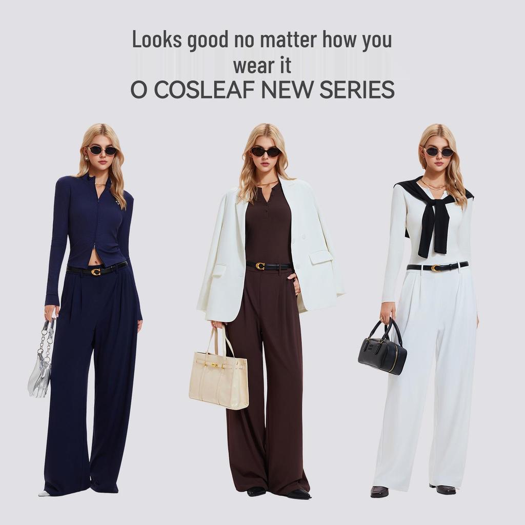Women's Fashionable Wide-Leg Yoga Pants - Breathable, Loose, Slimming Trousers
