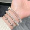 Women Bracelet Lightweight Elastic Rope Non-Fading Artificial Crystal Wristband Casual Formal Wear Jewelry Gift