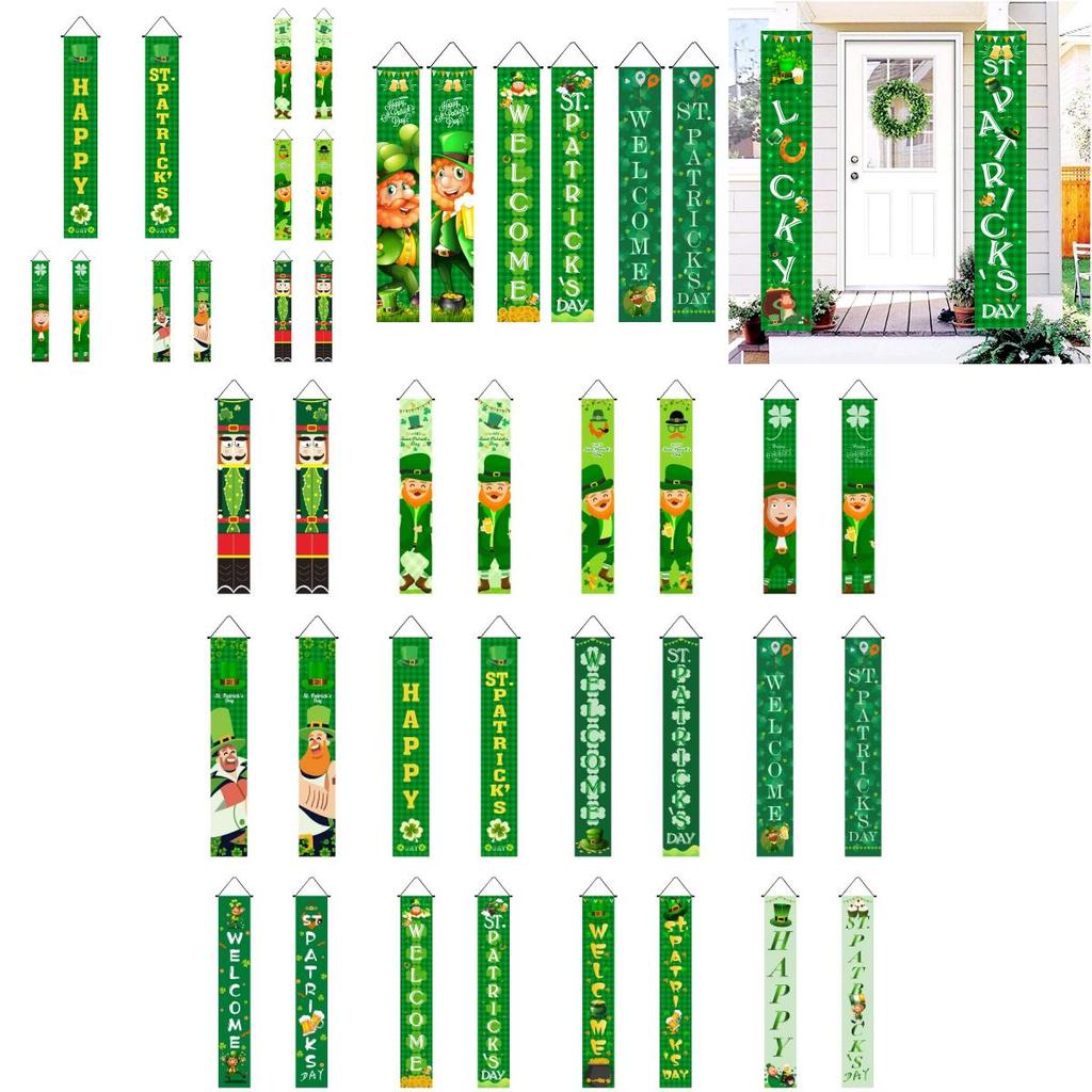 St. Patrick's Day Festive Decor-durable Door Curtain-irish Green Banner