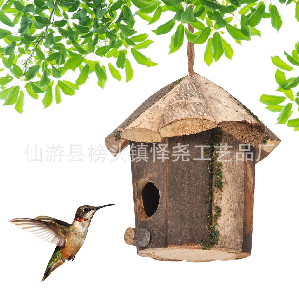 Assorted Natural Bird Nest Set Handwoven Grass Wicker Birdhouse Hanging Outdoor Garden Bird Shelter for Small Birds Decoration