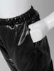 Girls Metallic Shiny High Rise Elastic Waist Dance Pants Side Pockets Hip Hop Streetwear Sweatpants for Stage