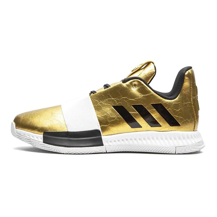 

Новые подростковые баскетбольные кроссовки Adidas Harden Vol.3 J с низким верхом, для высоких результатов, золото, белый, черный EE9369 39