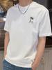 Men's Summer 100% Pure Cotton Coconut Tree Graphic Printed Fashionable Casual Loose Round Neck Short Sleeved T-shirt Top