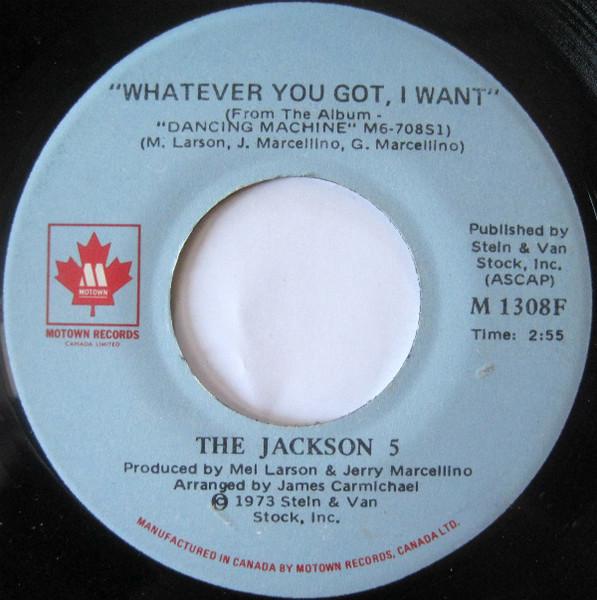 

7inch Record JACKSON 5 Whatever You Got I Want M1308F Motown 1974 Canada SoulFunk Used