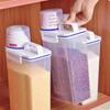1PC Kitchen Supplies Food Storage Bucket 2L Portable Moistureproof Storage Tank with Scale Cup Food Bucket Plastic Container
